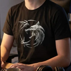 Witcher - Wolf Emblem T-Shirt schwarz