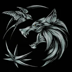 Witcher - Wolf Medaillon T-Shirt schwarz
