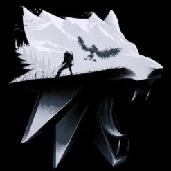 Witcher - Wolf Silhouette T-Shirt schwarz
