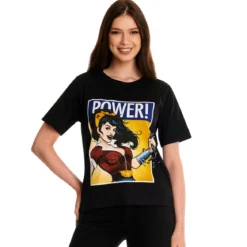 Wonder Woman - We Can Do It! T-Shirt Damen schwarz