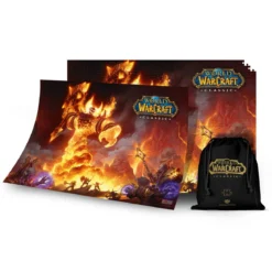 World of Warcraft - Ragnaros Puzzle mit Logo Stoffbeutel
