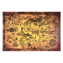 Zelda - Hyrule Karte Wandbild Holz