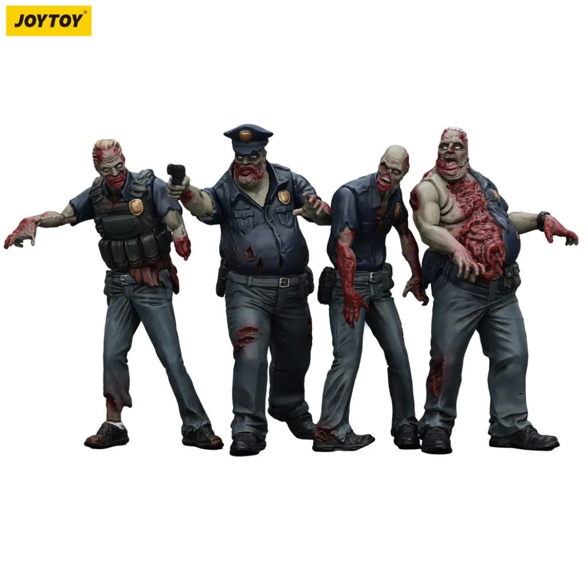 Zombie Dark Source Actionfiguren 4er-Pack Police (Male) 8 cm